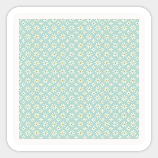 Retro Pattern Neck Gator Blue Daisies Sticker by DANPUBLIC